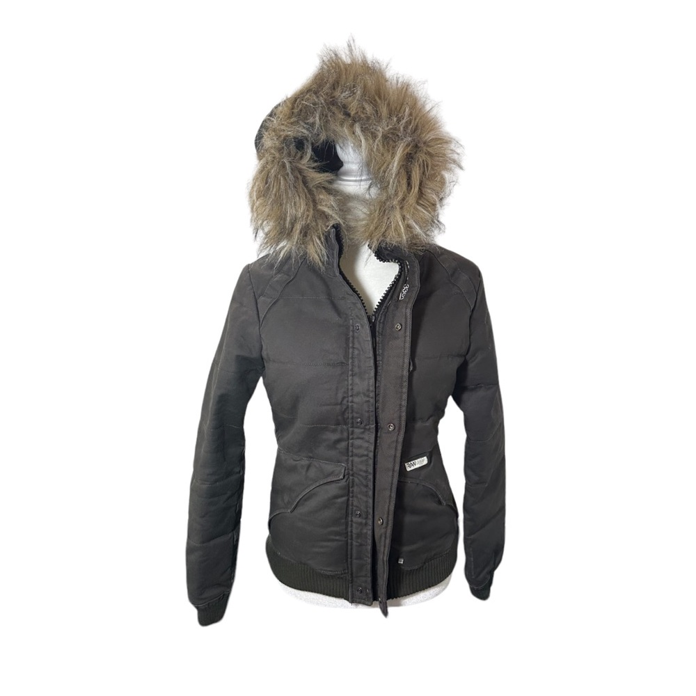 G Star Raw Lake Hooded Bomber Jacket with detachable faux fur